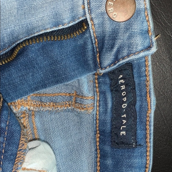 aero pastel distressed jean shorts high waisted - Picture 5 of 6